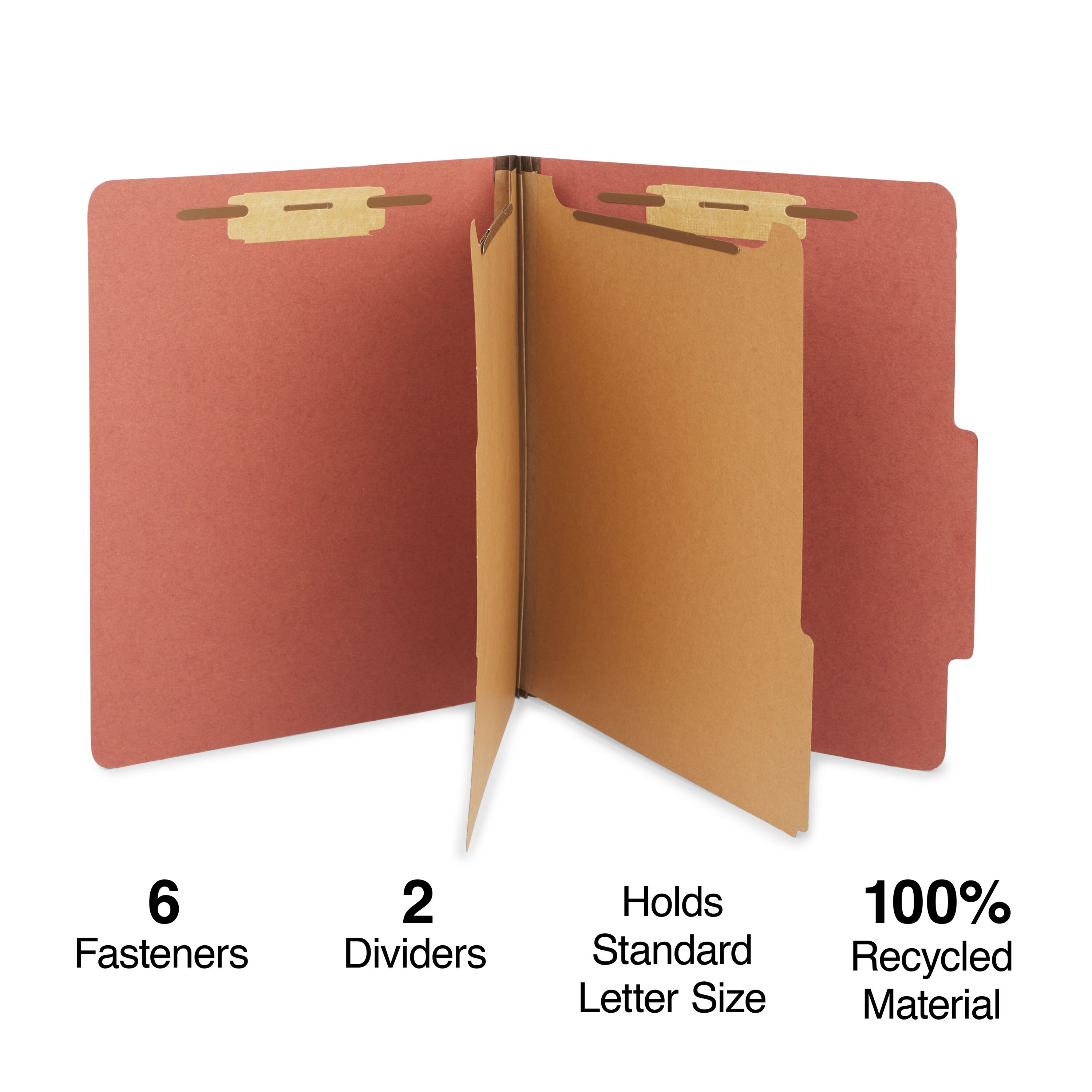 Staples® 100% Recycled Pressboard Classification Folder, 2-Dividers, 2. ...