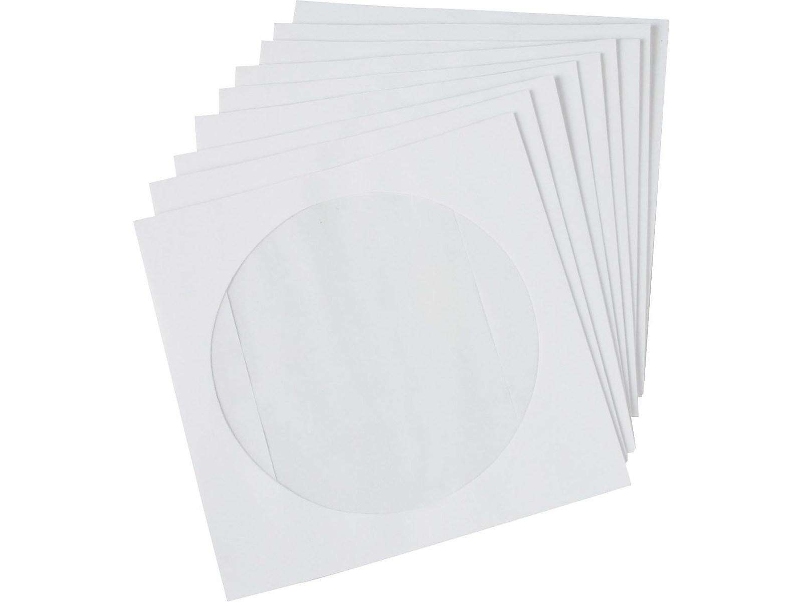 Staples Open End CD/DVD Envelopes, 5" x 5", White, 50/Box (12257). CD
